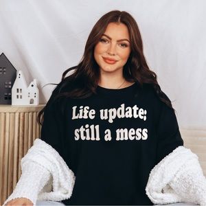 🎉HP🎉 Life Update Still A Mess Oversized High-Low Graphic Tee